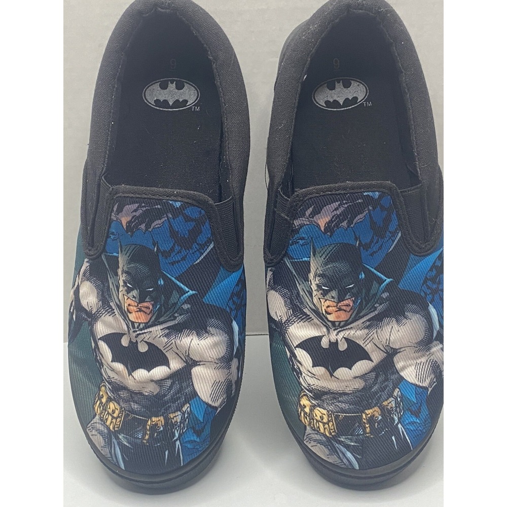 Batman Mens Shoes Sz 9 Slip On DC Comics Top Graphics‎ Cool EUC Summer Fun S5